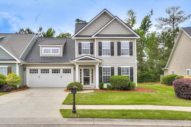 240 Full Circle Dr, Evans, GA 30809 - view of front of house featuring driveway, roof with shingles, a front lawn, and an attached garage