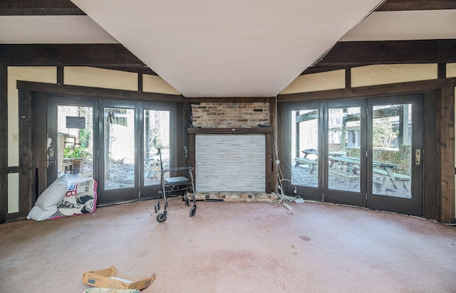 interior space with vaulted ceiling