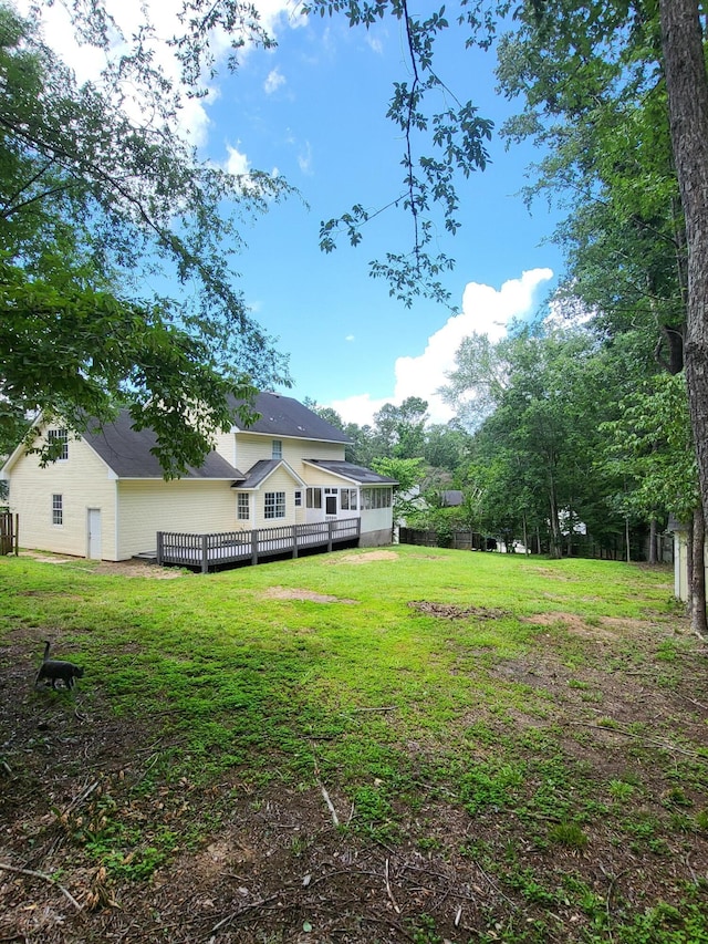 3904 Loblolly Trl, Martinez, GA 30907 - view of grassy yard with a wooden deck