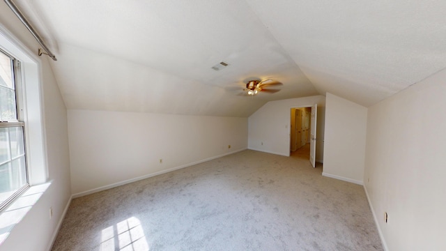3904 Loblolly Trl, Martinez, GA 30907 - additional living space with vaulted ceiling, light carpet, and a ceiling fan