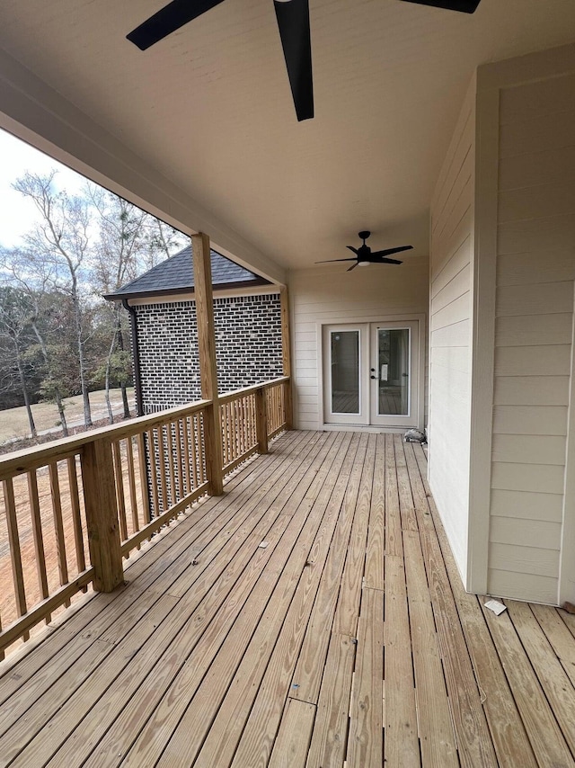 191 Devonshire Dr, Aiken, SC 29803 - deck with ceiling fan and french doors
