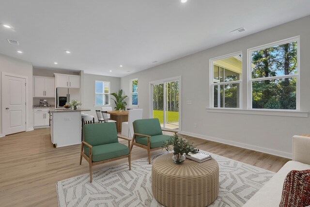 790 Count Fleet Ct, Graniteville, SC 29829 - living area featuring light wood-style flooring, recessed lighting, and baseboards