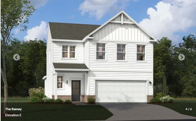790 Count Fleet Ct, Graniteville, SC 29829 - craftsman house featuring board and batten siding, brick siding, a garage, and driveway