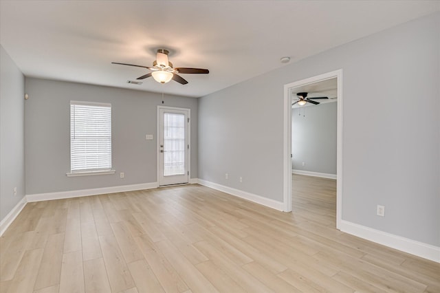 2120 Whitney S Dr, Augusta, GA 30904 - unfurnished room featuring a ceiling fan, light wood-type flooring, and a smoke detector