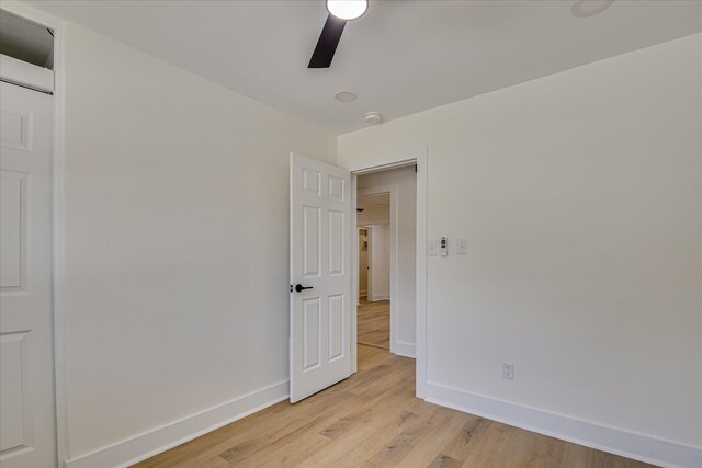 2281 Raleigh Dr, Augusta, GA 30904 - unfurnished room featuring a ceiling fan, baseboards, light wood-style floors, and a smoke detector