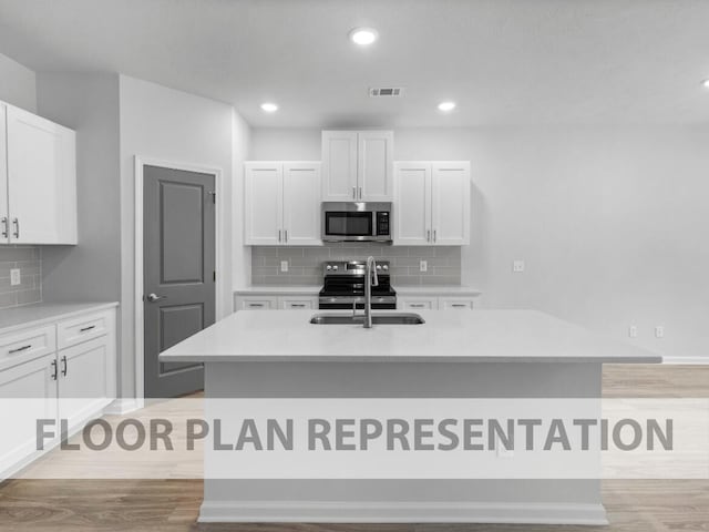 1307 Newbern Dr, Grovetown, GA 30813 - kitchen with appliances with stainless steel finishes, tasteful backsplash, white cabinets, and recessed lighting