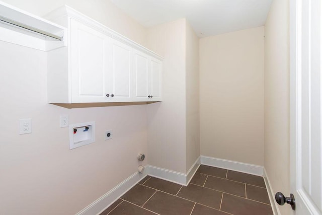 322 Pump House Rd, Evans, GA 30809 - laundry area featuring hookup for an electric dryer, hookup for a washing machine, dark tile patterned flooring, and cabinet space