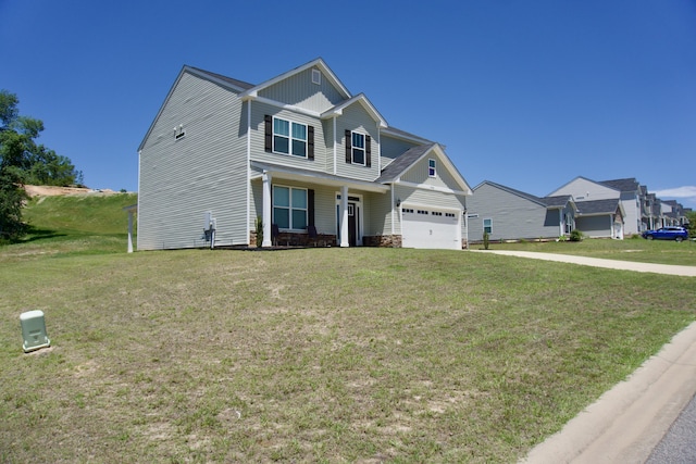 4042 Cottingham Way, Augusta, GA 30909 - craftsman house with board and batten siding, a porch, a front lawn, and a garage