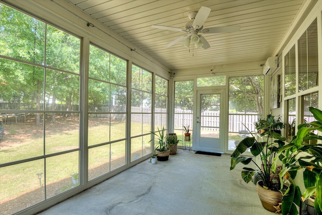 920 Napiers Post Dr, Evans, GA 30809 - sunroom / solarium with ceiling fan, an AC wall unit, and plenty of natural light
