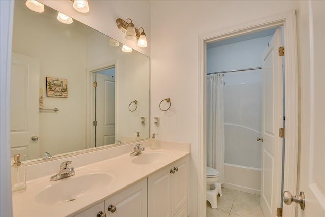 920 Napiers Post Dr, Evans, GA 30809 - bathroom featuring tile patterned flooring, double vanity, and shower / bath combo