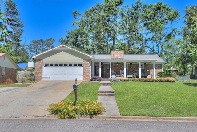 307 Candlewood Dr, Martinez, GA 30907 - single story home featuring covered porch, a chimney, and brick siding