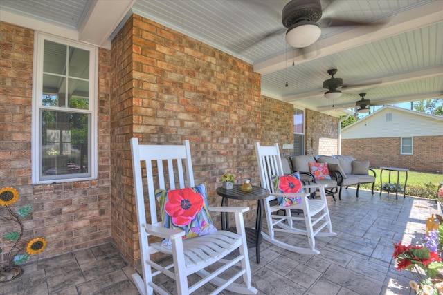 307 Candlewood Dr, Martinez, GA 30907 - view of patio with a ceiling fan and an outdoor living space