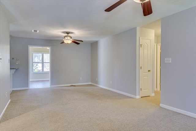 307 Candlewood Dr, Martinez, GA 30907 - spare room featuring a ceiling fan, light carpet, and baseboards