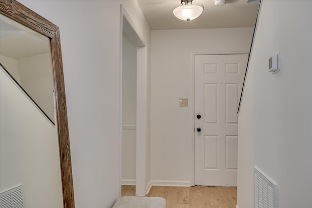 entrance foyer featuring light wood-type flooring