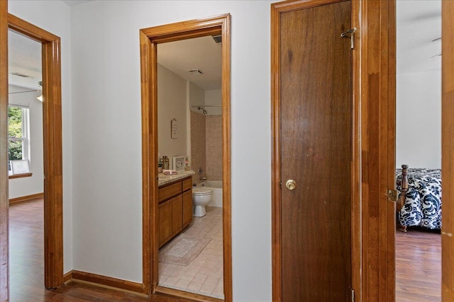 3736 Winchester Trl, Martinez, GA 30907 - hallway with light wood finished floors and baseboards
