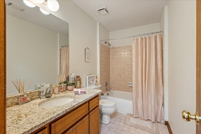 3736 Winchester Trl, Martinez, GA 30907 - full bath with vanity, shower / bathtub combination with curtain, and tile patterned floors