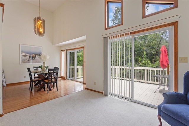 3736 Winchester Trl, Martinez, GA 30907 - dining area with carpet floors and a towering ceiling