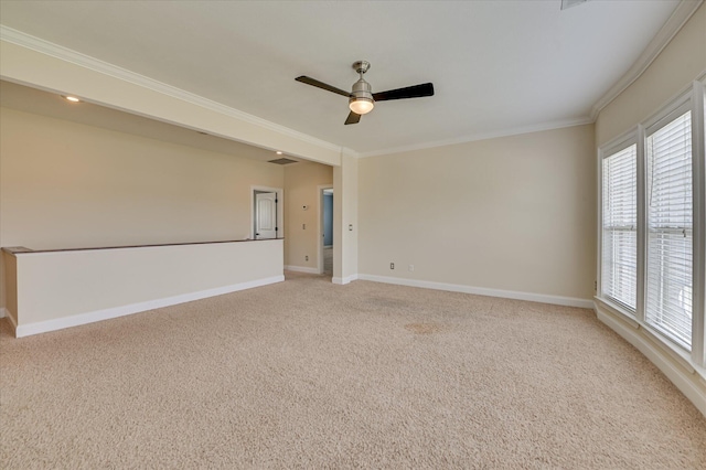 5197 Windmill Pl, Evans, GA 30809 - unfurnished room featuring ceiling fan, crown molding, and light colored carpet
