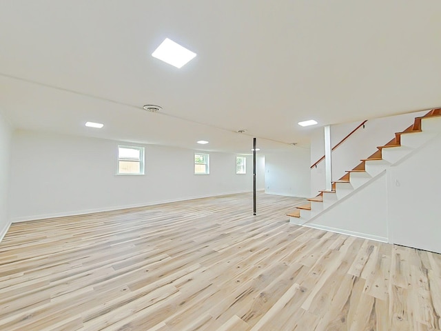 623 Stanton Dr, North Augusta, SC 29841 - below grade area featuring stairs and light wood finished floors