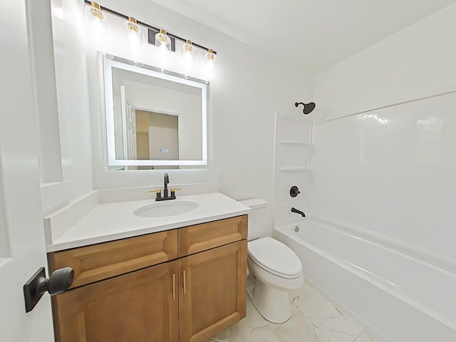 623 Stanton Dr, North Augusta, SC 29841 - bathroom featuring vanity, marble look tiles, and bathtub / shower combination