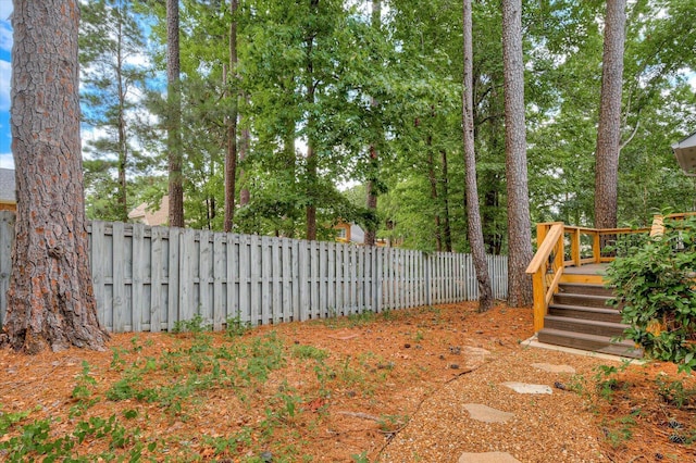 view of yard with a deck