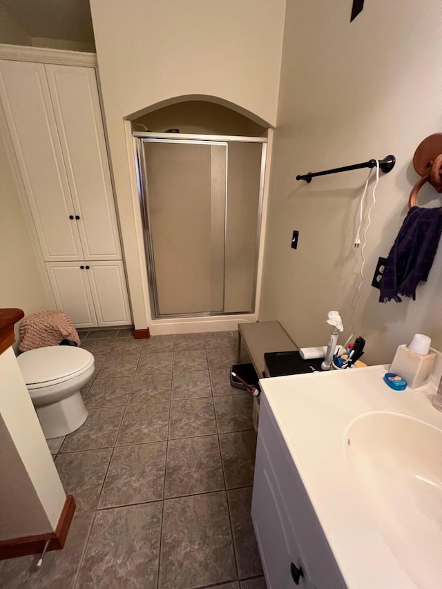 139 Cresent Dr, Mccormick, SC 29835 - full bath with a stall shower, vanity, and tile patterned flooring