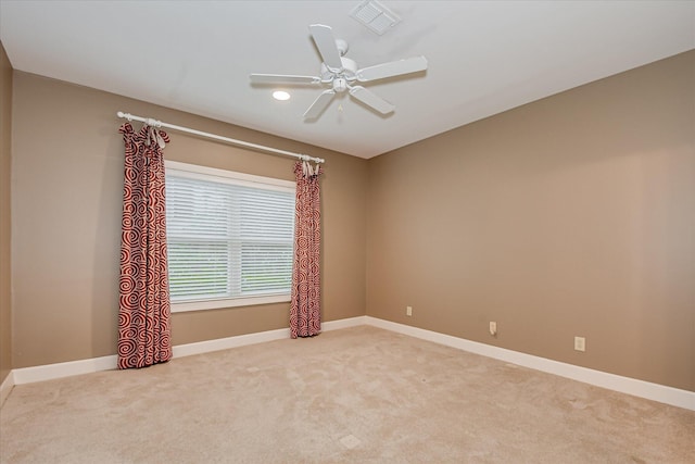 12 Shadowbrook Cir, Augusta, GA 30909 - empty room with light carpet, ceiling fan, baseboards, and recessed lighting