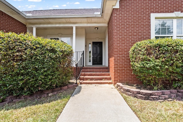 2042 Silver Run Fls, Grovetown, GA 30813 - doorway to property featuring brick siding and a shingled roof