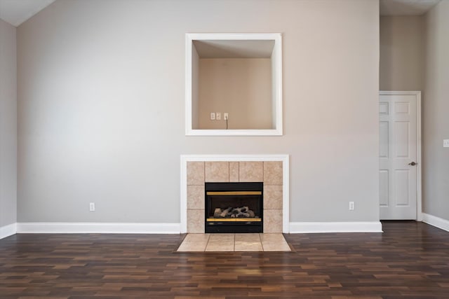 2042 Silver Run Fls, Grovetown, GA 30813 - unfurnished living room with dark wood finished floors and a fireplace