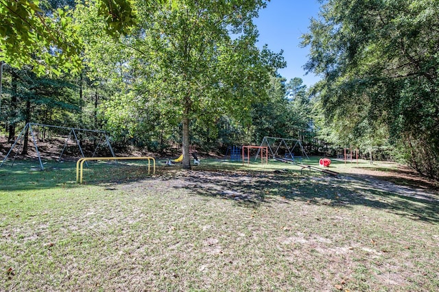 view of yard with a playground