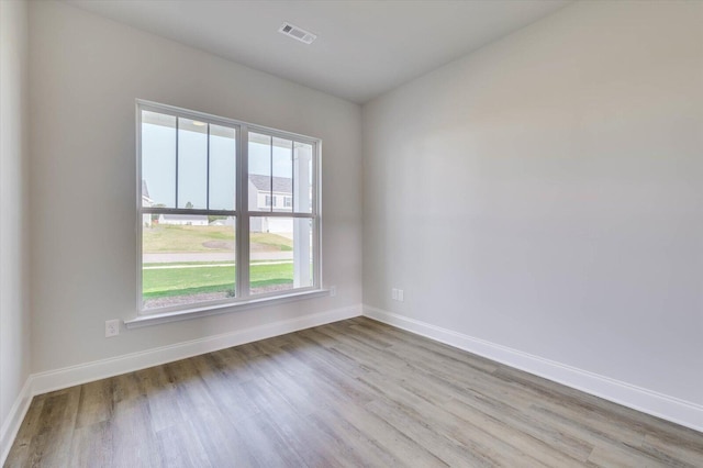 empty room featuring a wealth of natural light and light wood-type flooring