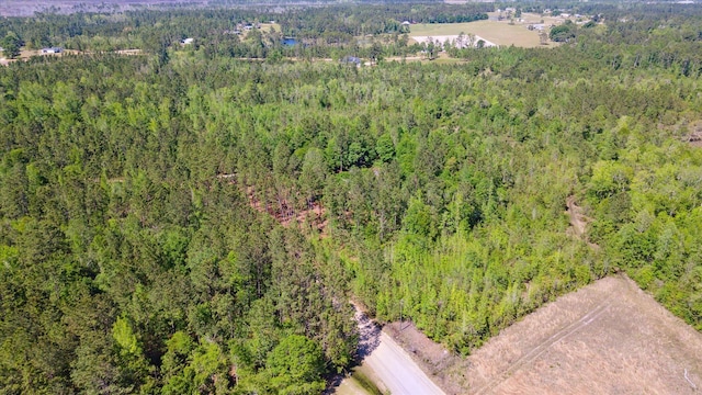 drone / aerial view with a forest view