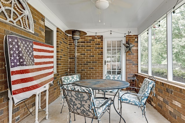 217 Longmeadow Rd, North Augusta, SC 29860 - sunroom / solarium with ceiling fan and outdoor dining space