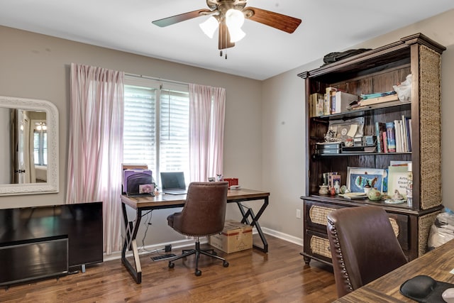 217 Longmeadow Rd, North Augusta, SC 29860 - office with ceiling fan and wood finished floors