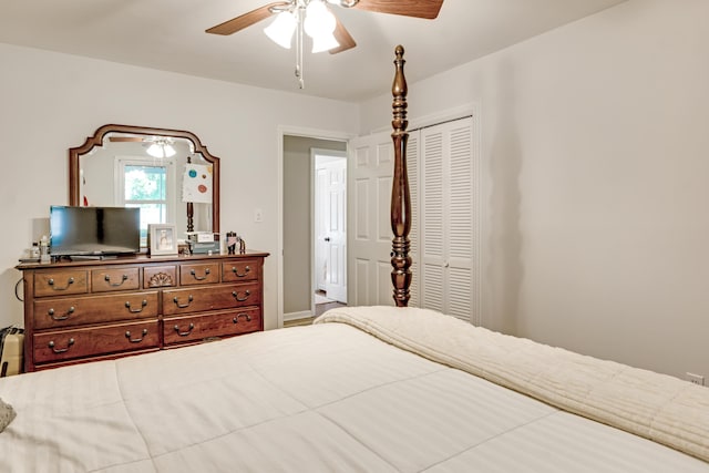 217 Longmeadow Rd, North Augusta, SC 29860 - bedroom with a closet and a ceiling fan