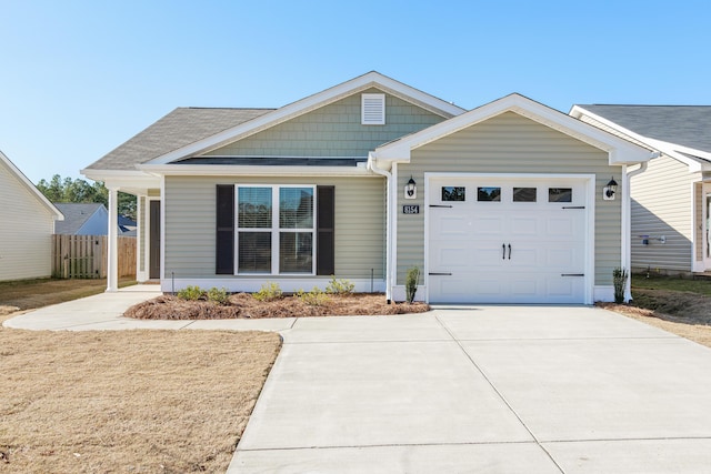 view of front facade featuring a garage