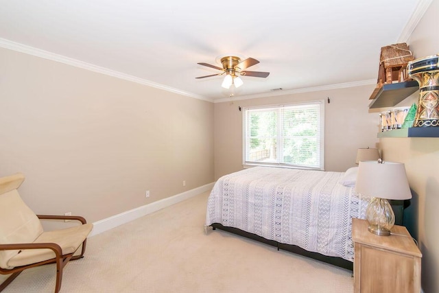 701 Fosters Ct, Evans, GA 30809 - carpeted bedroom with ornamental molding, baseboards, and a ceiling fan