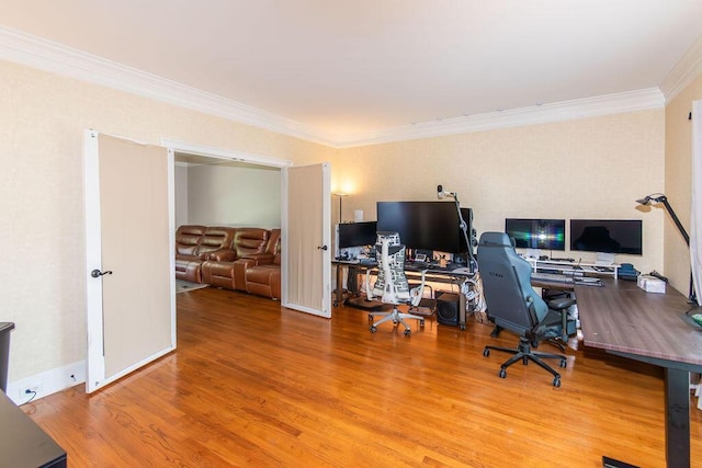 701 Fosters Ct, Evans, GA 30809 - home office featuring wood finished floors, crown molding, and baseboards