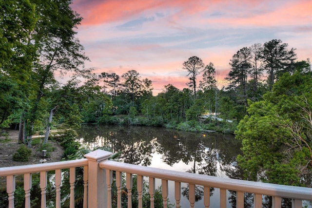 balcony with a water view