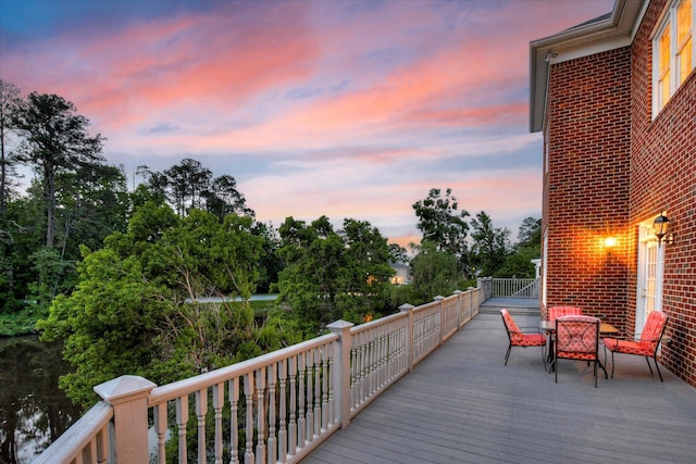 view of deck at dusk