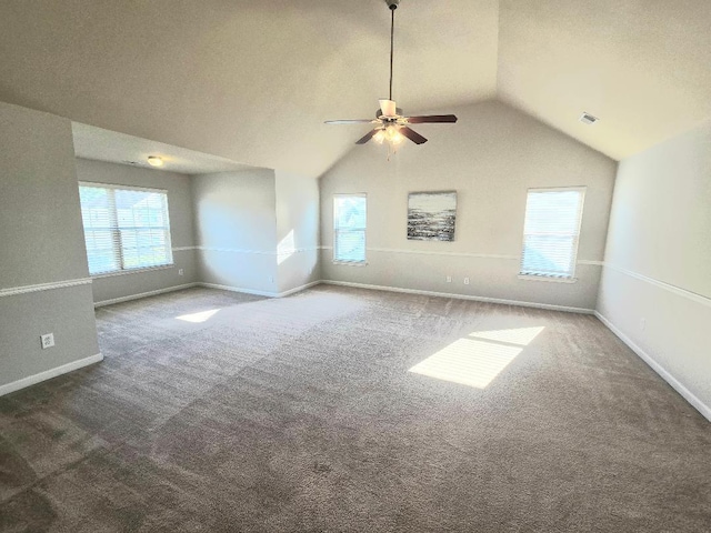 2144 Willhaven Dr, Augusta, GA 30909 - carpeted empty room with ceiling fan, vaulted ceiling, and plenty of natural light