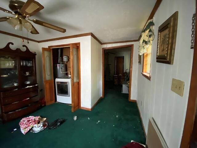 1012 14th Ave, Augusta, GA 30901 - corridor featuring ornamental molding, baseboards, and dark colored carpet
