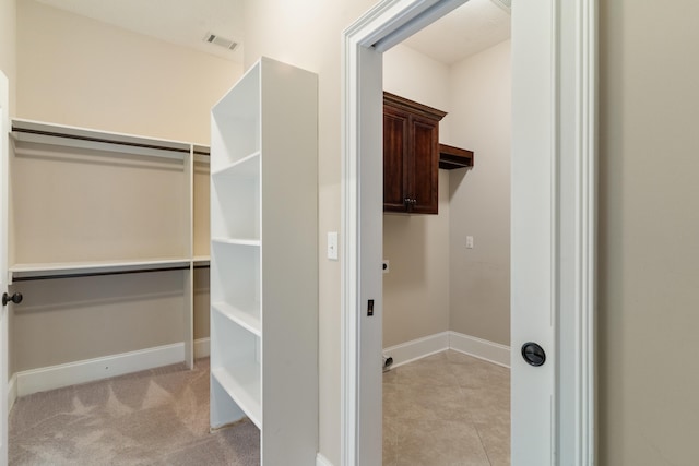 view of walk in closet