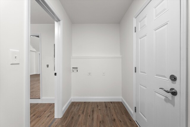 321 Padrick St, Martinez, GA 30907 - laundry area featuring dark wood-style flooring, baseboards, and hookup for a washing machine