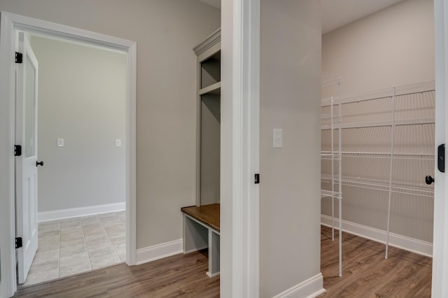 mudroom featuring light hardwood / wood-style floors