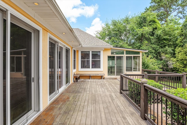 4120 Shady Oaks Dr, Martinez, GA 30907 - wooden terrace featuring a sunroom