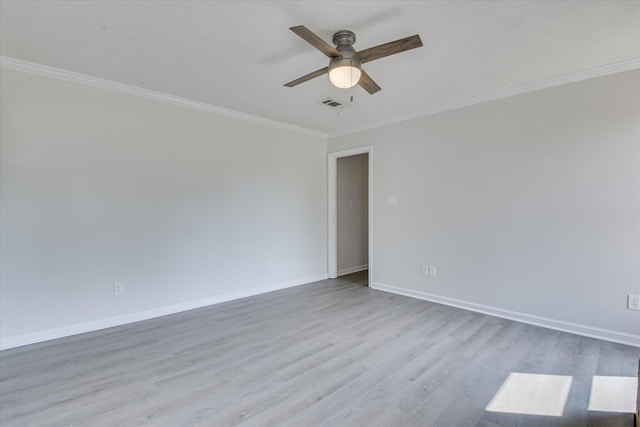 301 Cobblestone Ct, Martinez, GA 30907 - unfurnished room with ornamental molding, ceiling fan, and wood finished floors