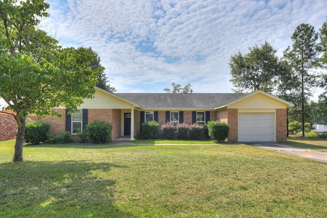 301 Cobblestone Ct, Martinez, GA 30907 - ranch-style home featuring brick siding, an attached garage, driveway, and a front yard