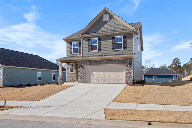 craftsman-style home featuring a garage