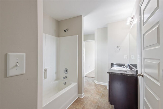 bathroom with bathing tub / shower combination and vanity